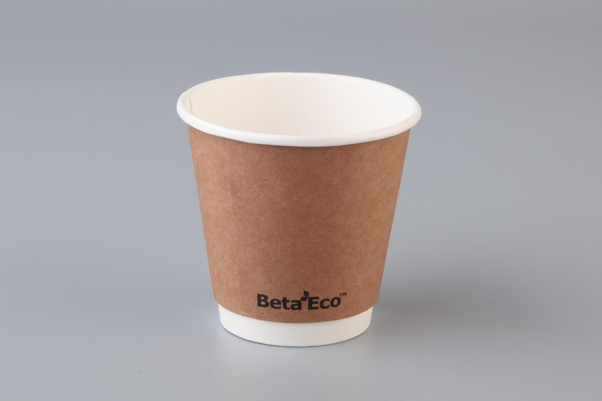 Smooth Double Wall Brown Kraft Coffee Cups + Lids | Food Packaging ...